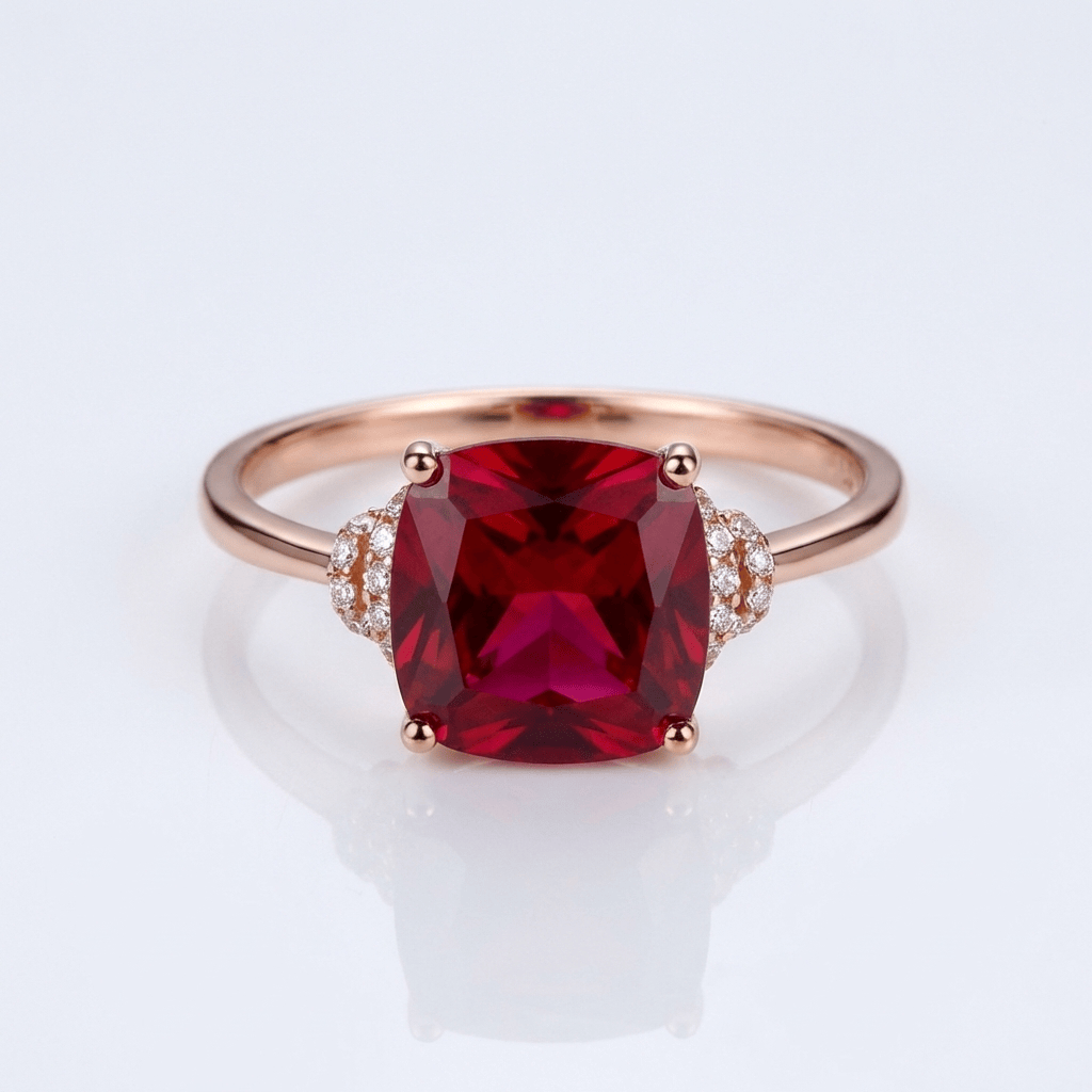 Anel de pedra preciosa em ouro rosé da Rose & Oliver, com design elegante e acabamento brilhante.