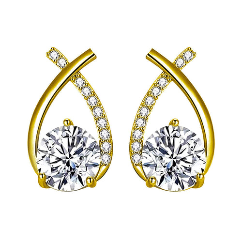 Brincos femininos dourados Arielle™ da Rose & Oliver com design elegante em ouro, detalhes refinados visíveis na imagem